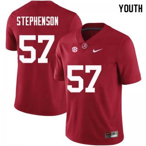 NCAA Youth Alabama Crimson Tide #57 Dwight Stephenson Stitched College Nike Authentic Crimson Football Jersey IY17K83GK